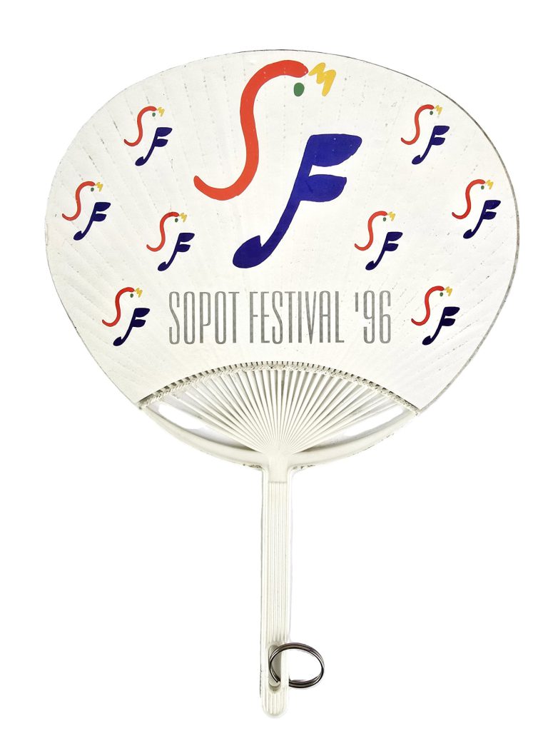 Wachlarz z logo Festiwalu w Sopocie