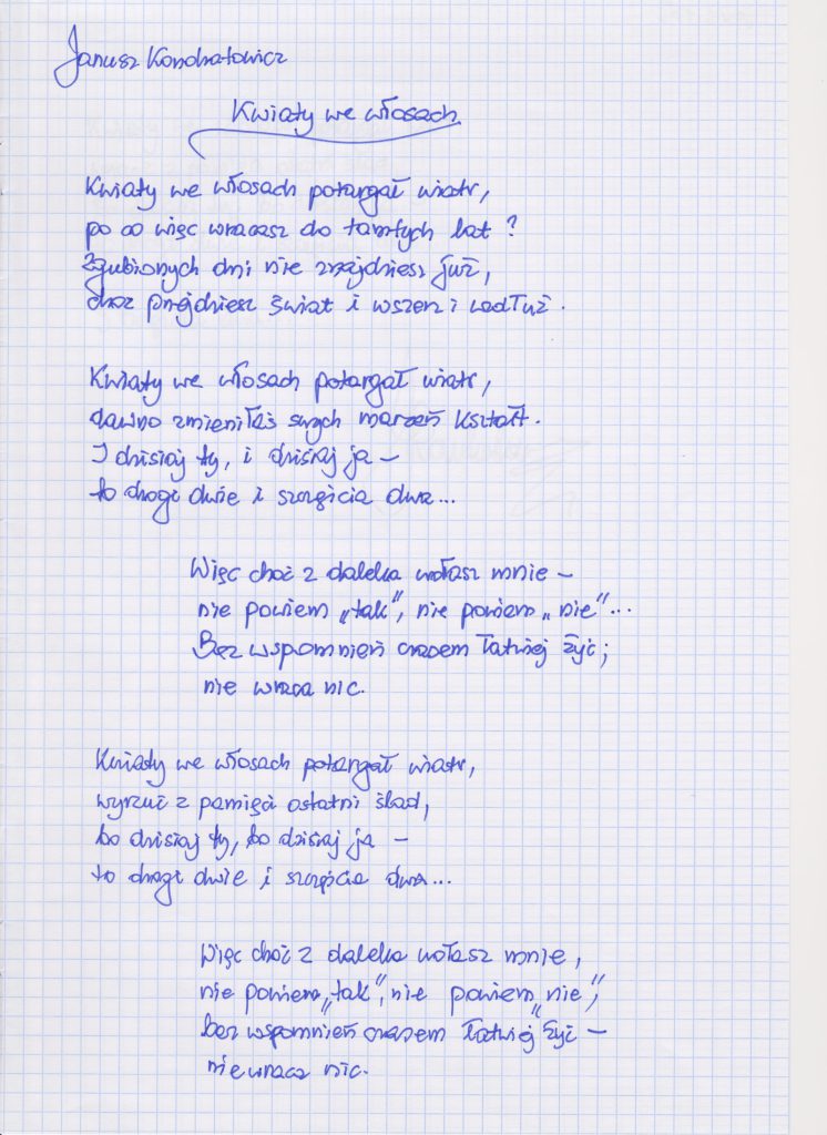 Janusz Kondratowicz - Kwiaty we włosach, depozyt Artura Wolskiego
