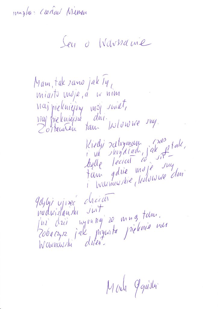 Marek Gaszyński - Sen o Warszawie, depozyt Artura Wolskiego