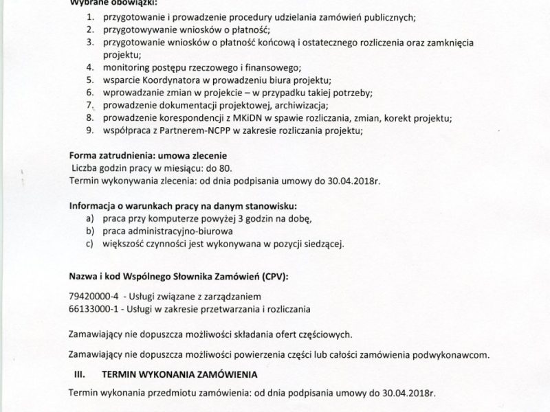 Zapytanie cenowe dla zamówienia publicznego o wartości nieprzekraczającej równowartości 30.000 euro
