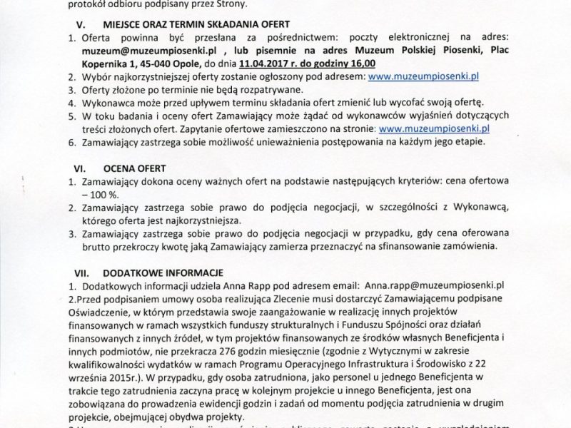 Zapytanie cenowe dla zamówienia publicznego o wartości nieprzekraczającej równowartości 30.000 euro
