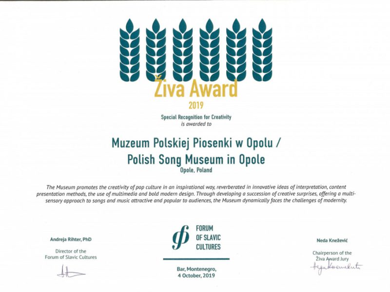 Nagrody dla Muzeum Polskiej Piosenki