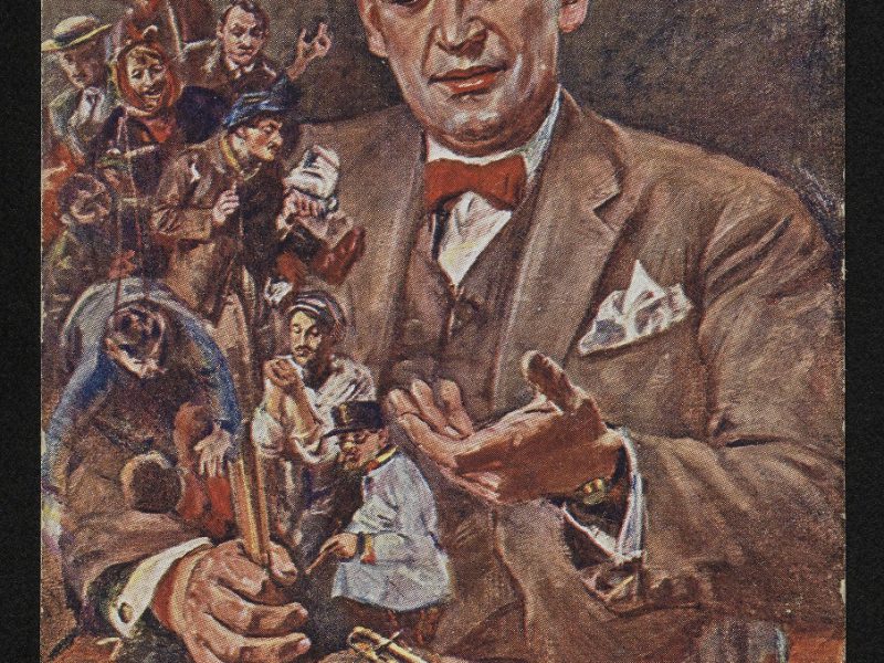 Pocztówka przedstawiająca Leona Wyrwicza autorstwa Wincenta Wodzinowskiego, źródło: Polona/Biblioteka Narodowa