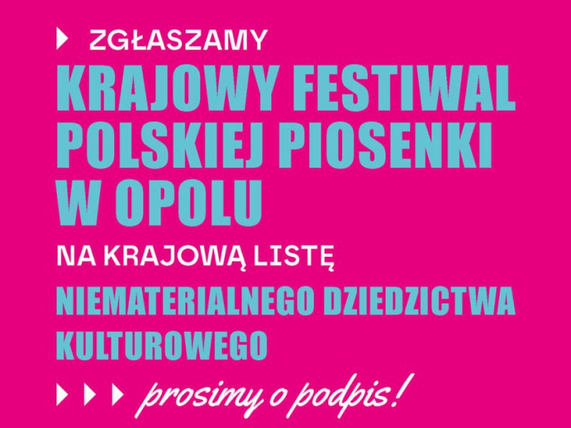 Grafika zachęcająca do złożenia podpisu dotyczy zgłoszenia KFPP na listę niematerialnego dziedzictwa kulturowego