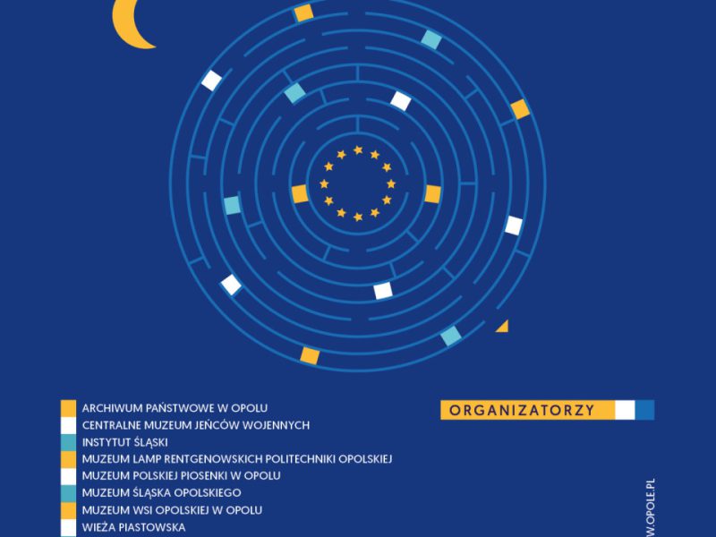 Plakat zapraszający na Noc Muzeów w Opolu