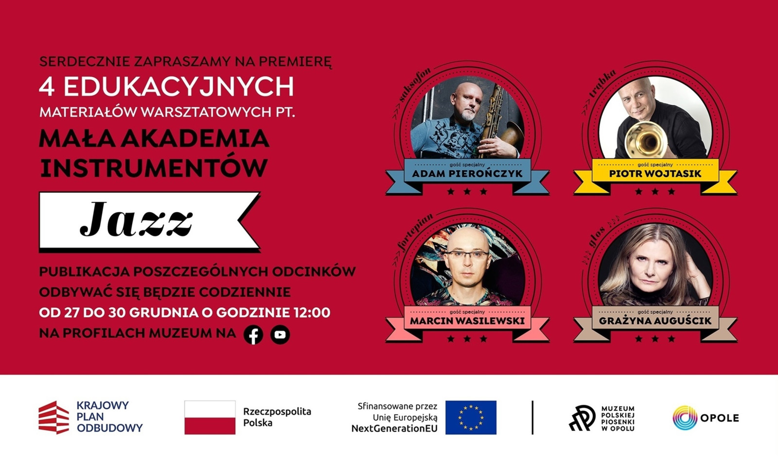 "Mała Akademia Instrumentów - Jazz" - premiera materiałów edukacyjnych