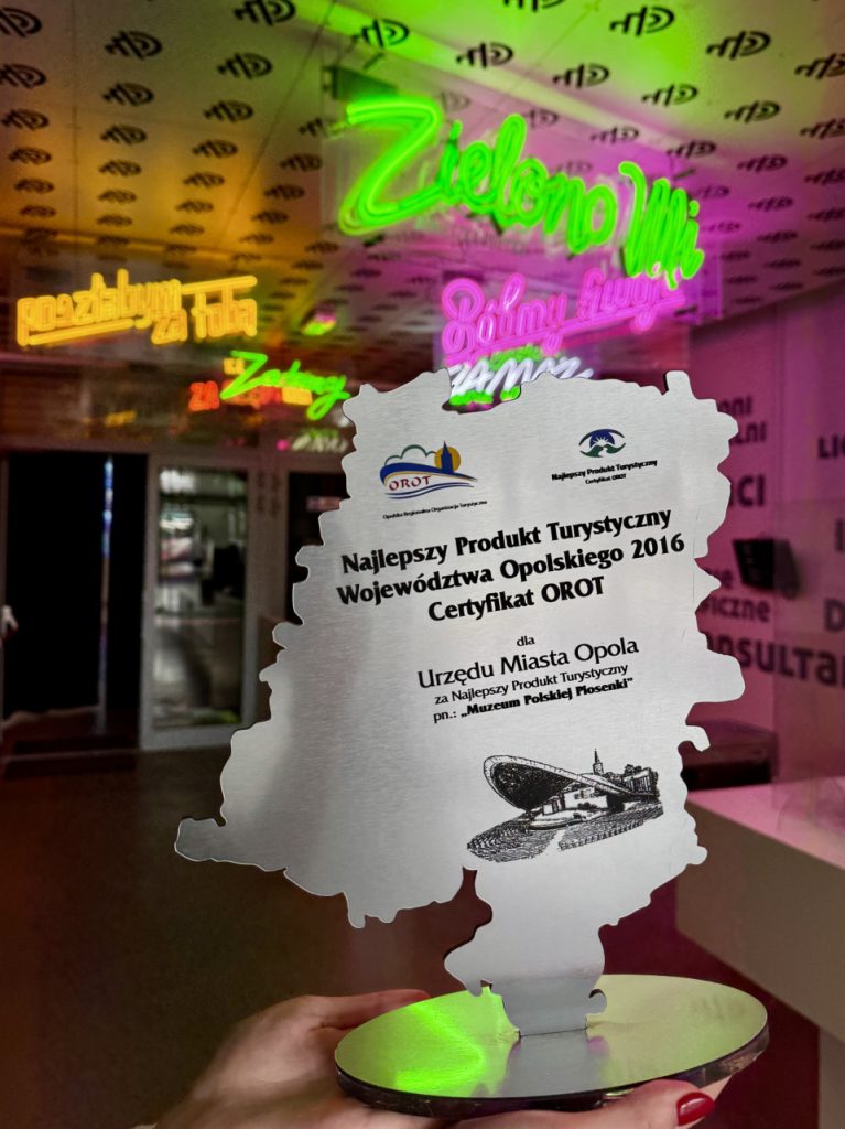 Najlepszy Produkt Turystyczny Województwa Opolskiego. Certyfikat OROT